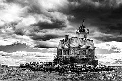 Storm Clouds Over Penfield Reef Lighthouse LH21010BW